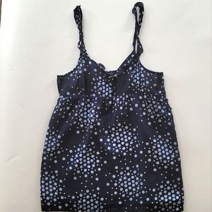 Banana Republic Blue-White With Polka-dot Sleeveless Cami Top. Size 2